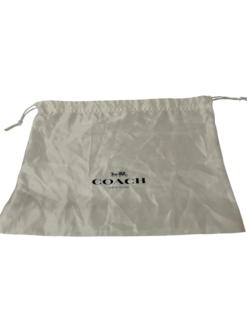 Coach Cream Drawstring Logo Dust Pouch NWOT *